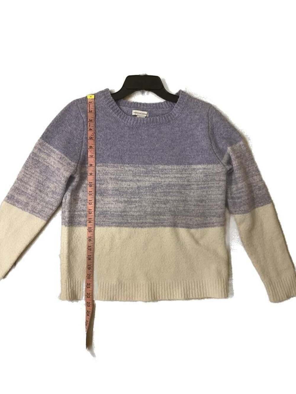 cupcakes & cashmere Soft Color Block Ombré Crewneck Sweater Purple and White - Picture 3 of 8